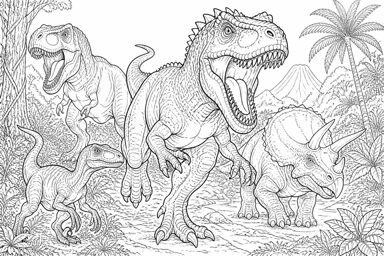 téléchargez et imprimez des coloriages jurassic world passionnants avec indominus rex et d'autres dinosaures pour des heures de créativité et de plaisir.